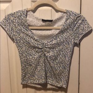 Brandy Melville blue floral top
